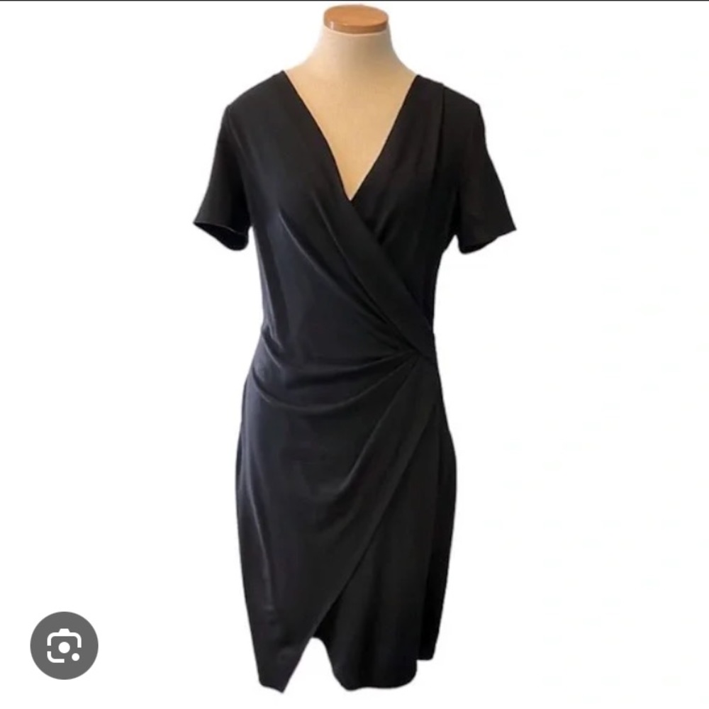 Helmut Lang Faux Wrap Sonar Wool Dress